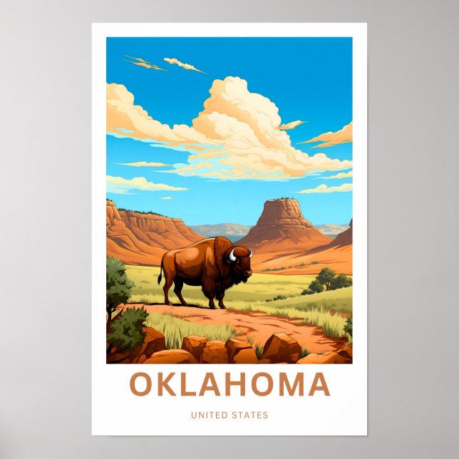 Oklahoma United Stater Travel Print Poster (Framsidan)