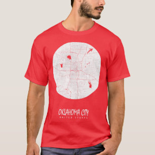 Oklahoma USA City Karta Full Moon T Shirt