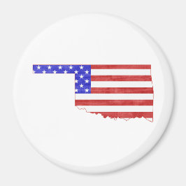 Oklahoma USA flagga silhuette karta Magnet