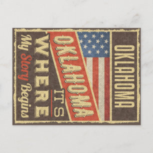 Oklahoma USA flagga Vykort