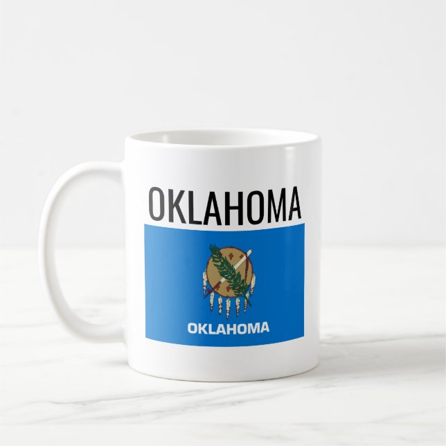 Oklahoma/ USA National Statlig flagga Kaffemugg (Vänster)
