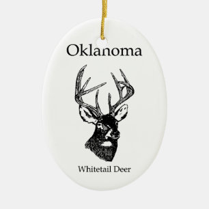 Oklahoma USA (whitetailhjort) Julgransprydnad Keramik