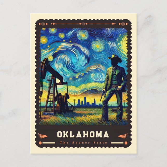 Oklahoma | Vincent Van Gogh Inspired Vykort (Framsida)