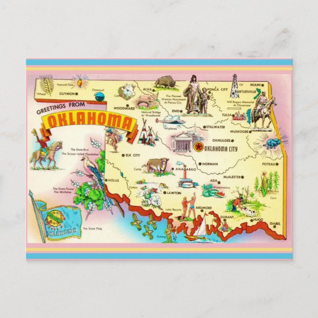 Oklahoma Vintage Kartpostkort Vykort (Framsida)