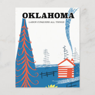 Oklahoma vintage reseskylt. flygblad