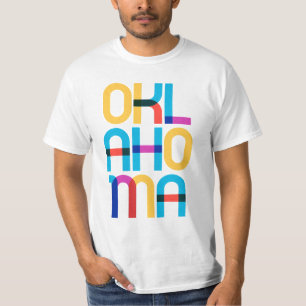 Oklahoma Vintage Retro Pop Art-färgfull 80s-typ T Shirt