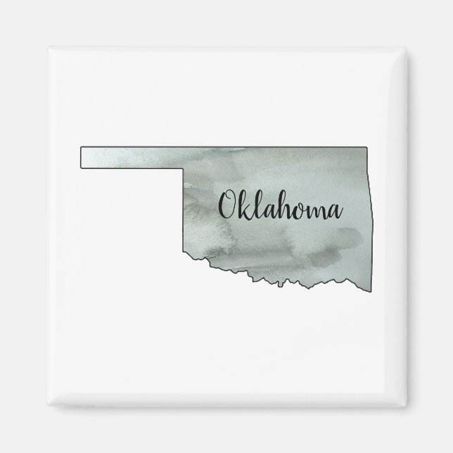 Oklahoma Watercolor Painting Magnet (Framsidan)