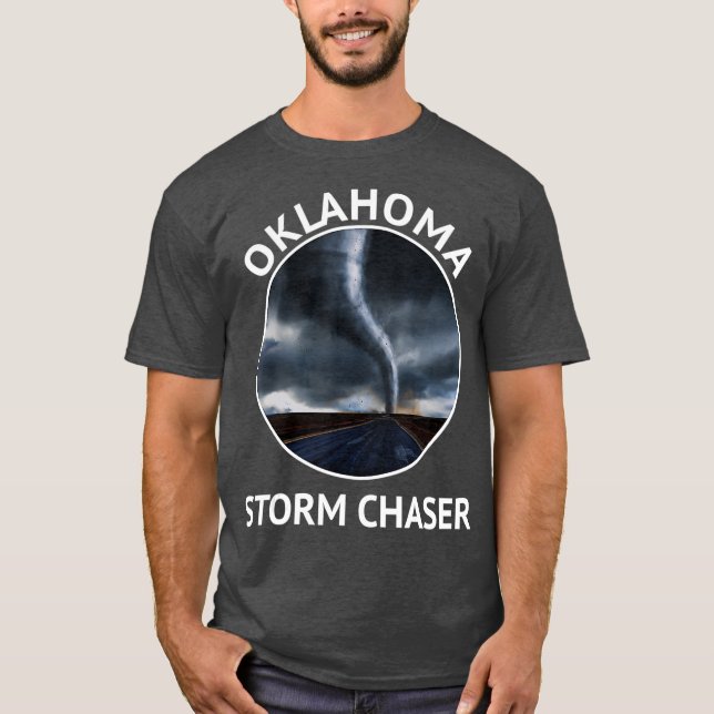 OKLAHOMA Weather Storm Tornado Hurricane Chaser T Shirt (Framsida)