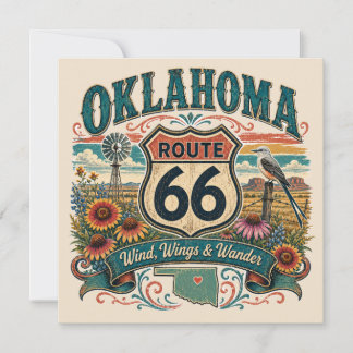 Oklahoma Wildflower Route 66-kort Kort
