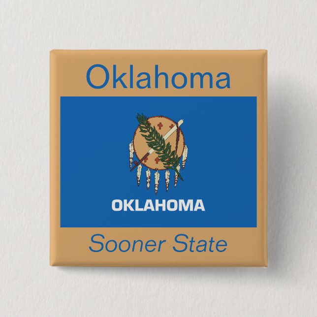 Oklahoman Flagga Button Knapp (Framsida)