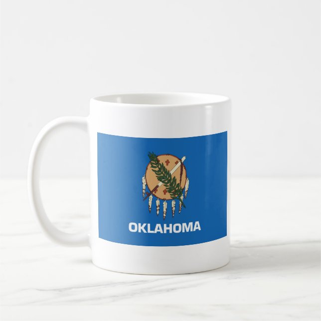 Oklahoman Flagga + Karta Mugg (Vänster)