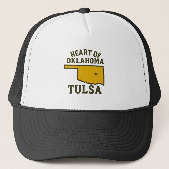 Oklahomas hjärta | Tulsa State Karta Design Keps (Framsida)
