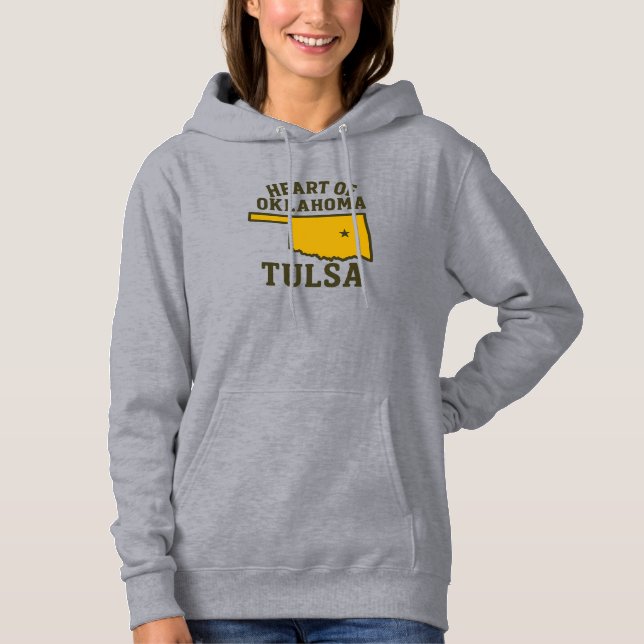 Oklahomas hjärta | Tulsa State Karta Design T Shirt (Framsida)