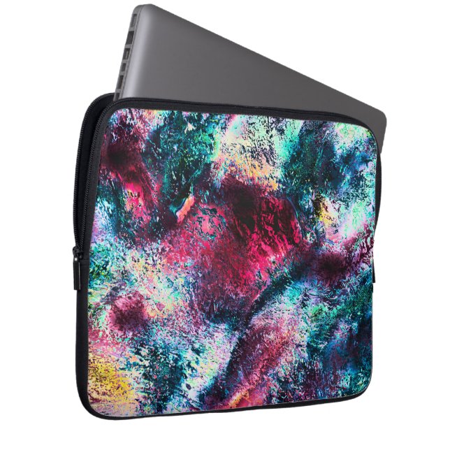 Ökning av Pinkish stänk som ser ut som sten krater Laptop Fodral (Framsidan Höger)