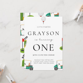 Ökningen av Golf Birthday Par Inbjudningar