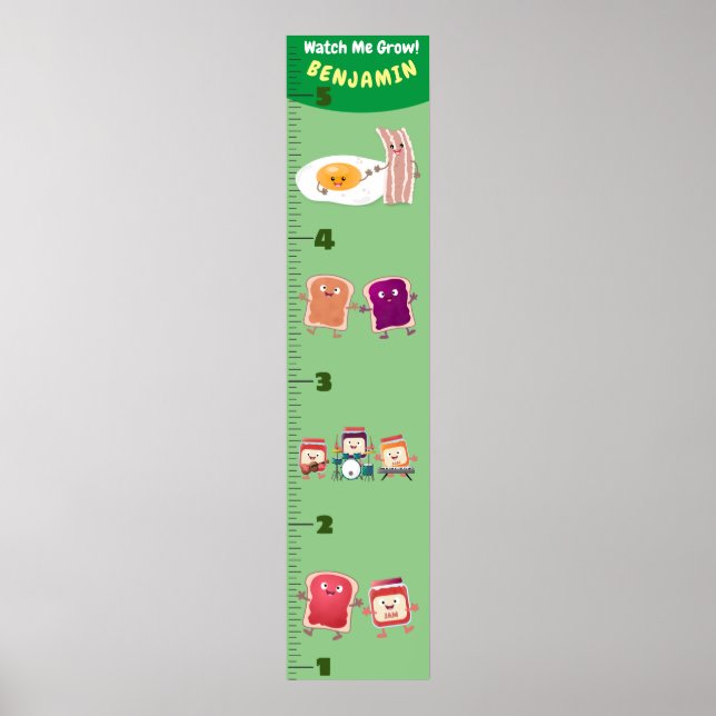 Ökningsdiagram för tecknad av Cute-frukost Poster (Framsidan)