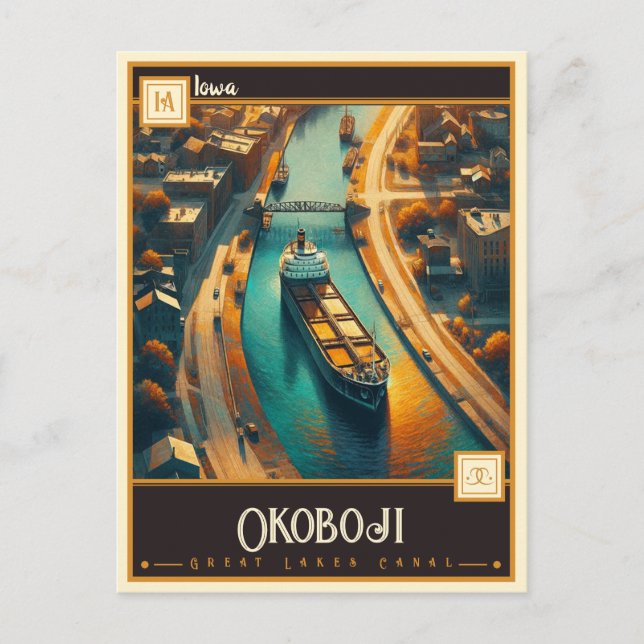 Okoboji, Iowa | VINTAGE Vykort (Framsida)