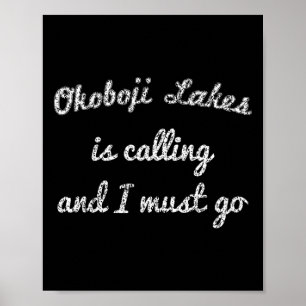 Okoboji sjöar Iowa Roligt fiske Camping Sommar Gi Poster