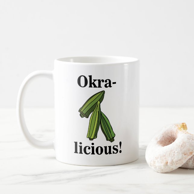 Okra Grönsak Veggie Matmatlagning Kaffemugg (Med munk)