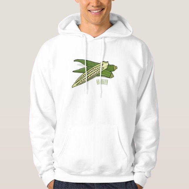 Okra-illustration av tecknad hoodie (Framsida)