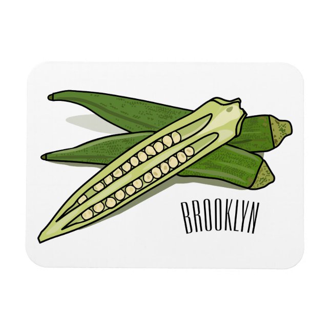 Okra-illustration av tecknad magnet (Horisontell)