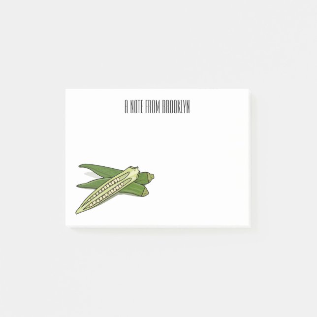 Okra-illustration av tecknad post-it block (Framsida)