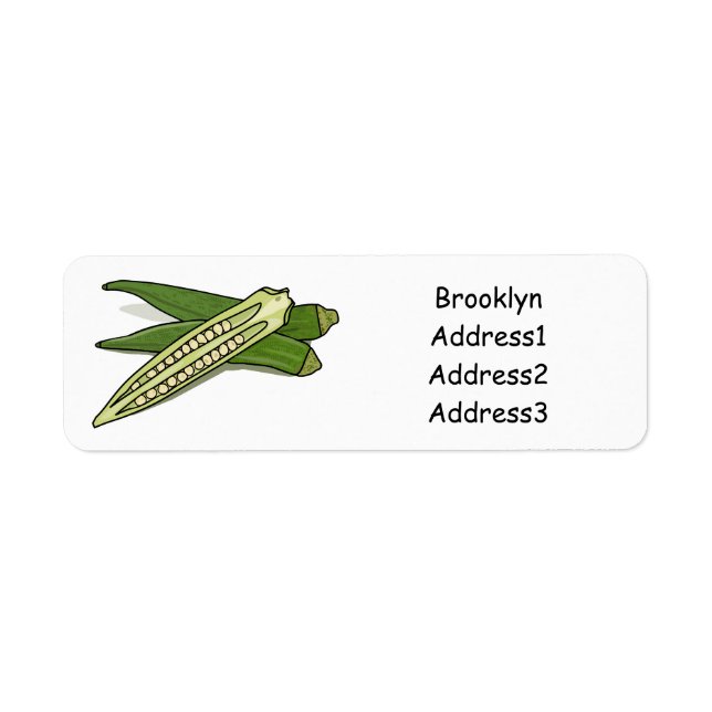 Okra-illustration av tecknad returadress etikett (Framsidan)