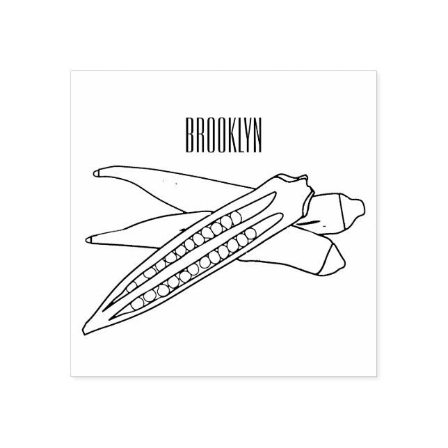 Okra-illustration av tecknad stämpel (Tryck)