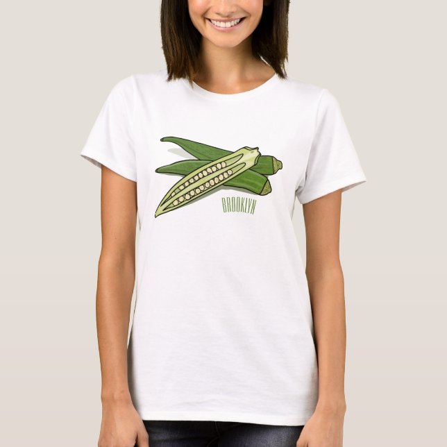 Okra-illustration av tecknad t shirt (Framsida)