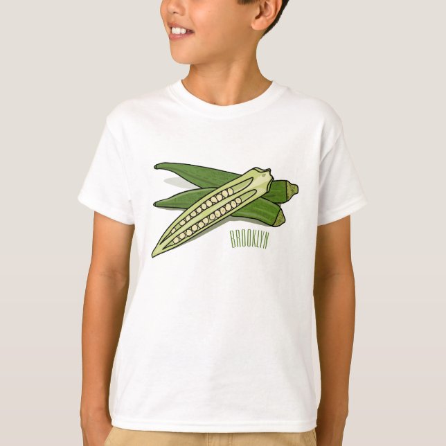 Okra-illustration av tecknad t shirt (Framsida)