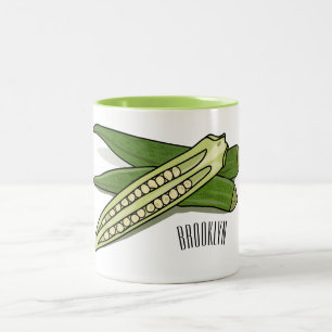 Okra-illustration av tecknad Två-Tonad mugg