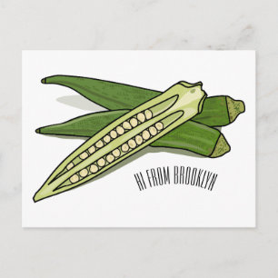 Okra-illustration av tecknad vykort