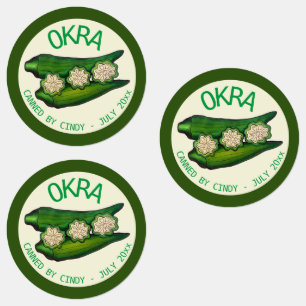 Okra Pods Veggie Vegetable Gumbo Canned Grown by Klistermärke