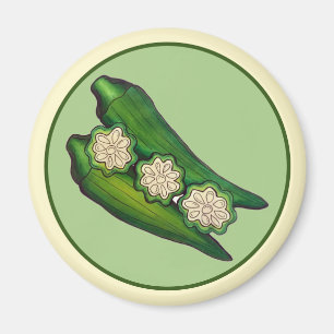 Okra Pods Veggie Vegetable Gumbo Southern Food Magnet