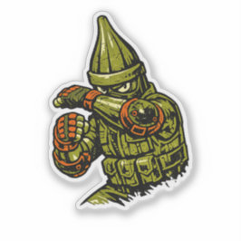 Okra Street Defender — Vintage Retro Defense Fight Klistermärken