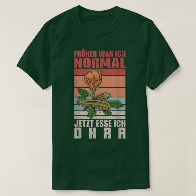 Okra Vegetable Marshmallow Vegan Vegetarian Vegeta T Shirt (Design framsida)