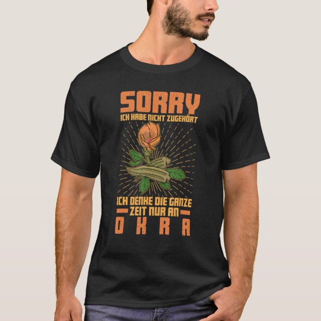 Okra Vegetable Marshmallow Vegan Vegetarian Vegeta T Shirt (Framsida)