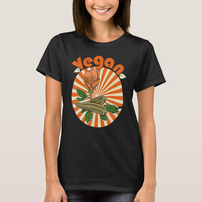 Okra Vegetable Marshmallow Vegan Vegetarian Vegeta T Shirt (Framsida)