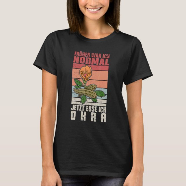 Okra Vegetable Marshmallow Vegan Vegetarian Vegeta T Shirt (Framsida)