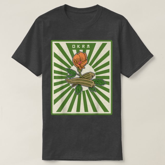 Okra Vegetable Marshmallow Vegan Vegetarian Vegeta T Shirt (Design framsida)