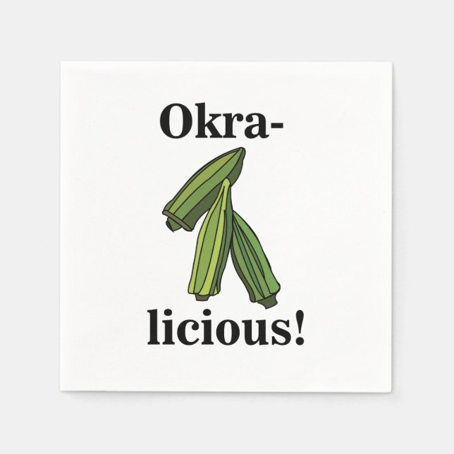 Okra Vegetable Veggies Party Pappersservett (Framsidan)