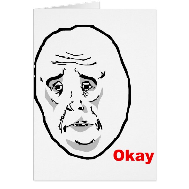 Okt grabbursinneansikte Meme Hälsningskort (Framsidan)