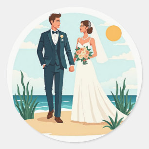 Oktanfront Wedding Stickers Runt Klistermärke
