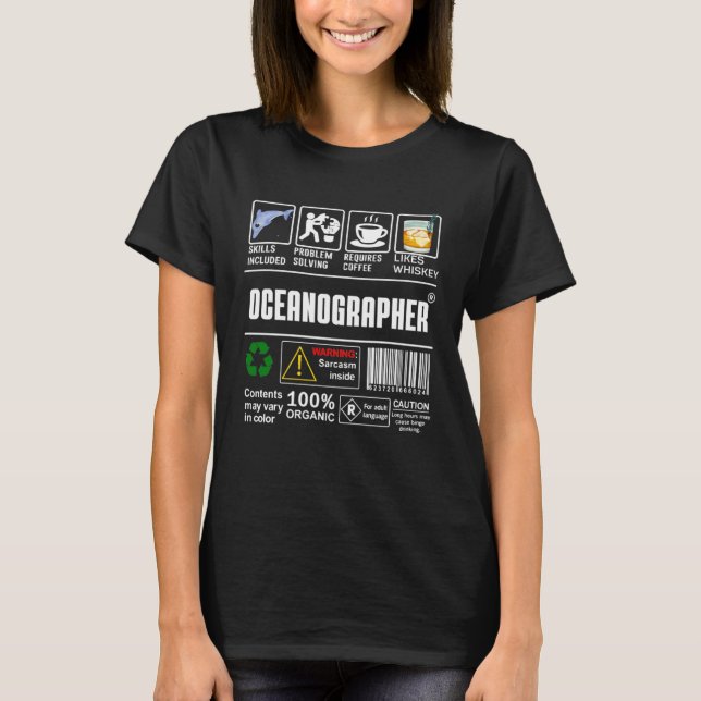 Oktanograf Förpacknings- och hanteringsetikett Kaf T Shirt (Framsida)