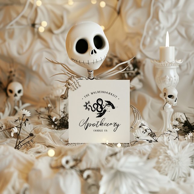 Oktkult esoterisk alkemistisk apotekaraktär fyrkantigt visitkort (Skapare uppladdad)