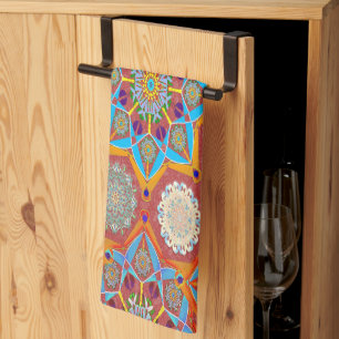 Oktobenare arabesque Moorish red stil Kökshandduk