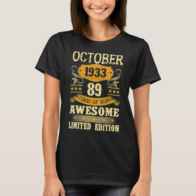 Oktober 1933 89 år efter Fantastisk T Shirt (Framsida)