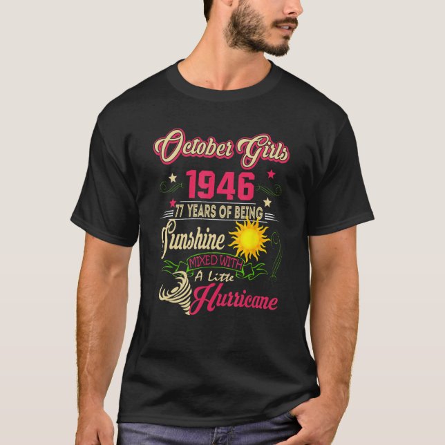 Oktober 1946 77:e födelsedag: 1946 77 t shirt (Framsida)