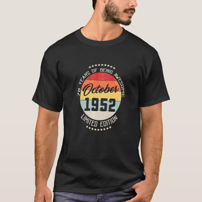 Oktober 1952 70:e födelsedag 70 år av asur t shirt (Framsida)
