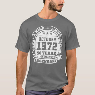 Oktober 1972 50:e födelsedagspresent 50 år t shirt